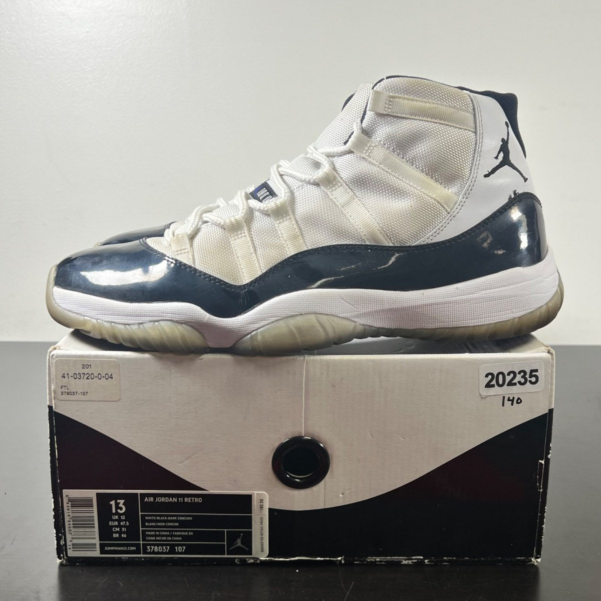Jordan 11 Retro Concord (2011) 13 (Moderately Worn Pre-Owned)JordanWhite/Black-Dark Concord - Image 3