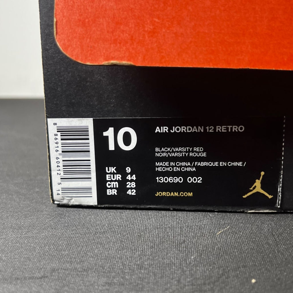 Jordan 12 Retro Flu Game (2016) 10 (Lightly Worn Pre-Owned)JordanBlack/Varsity Red - Image 4