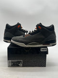 Jordan 3 Retro Fear Pack (2023) 9.5 (Lightly Worn Pre-Owned)JordanNight Stadium/Total Orange-Black-Flat Pewter-Neutral Grey - Image 1