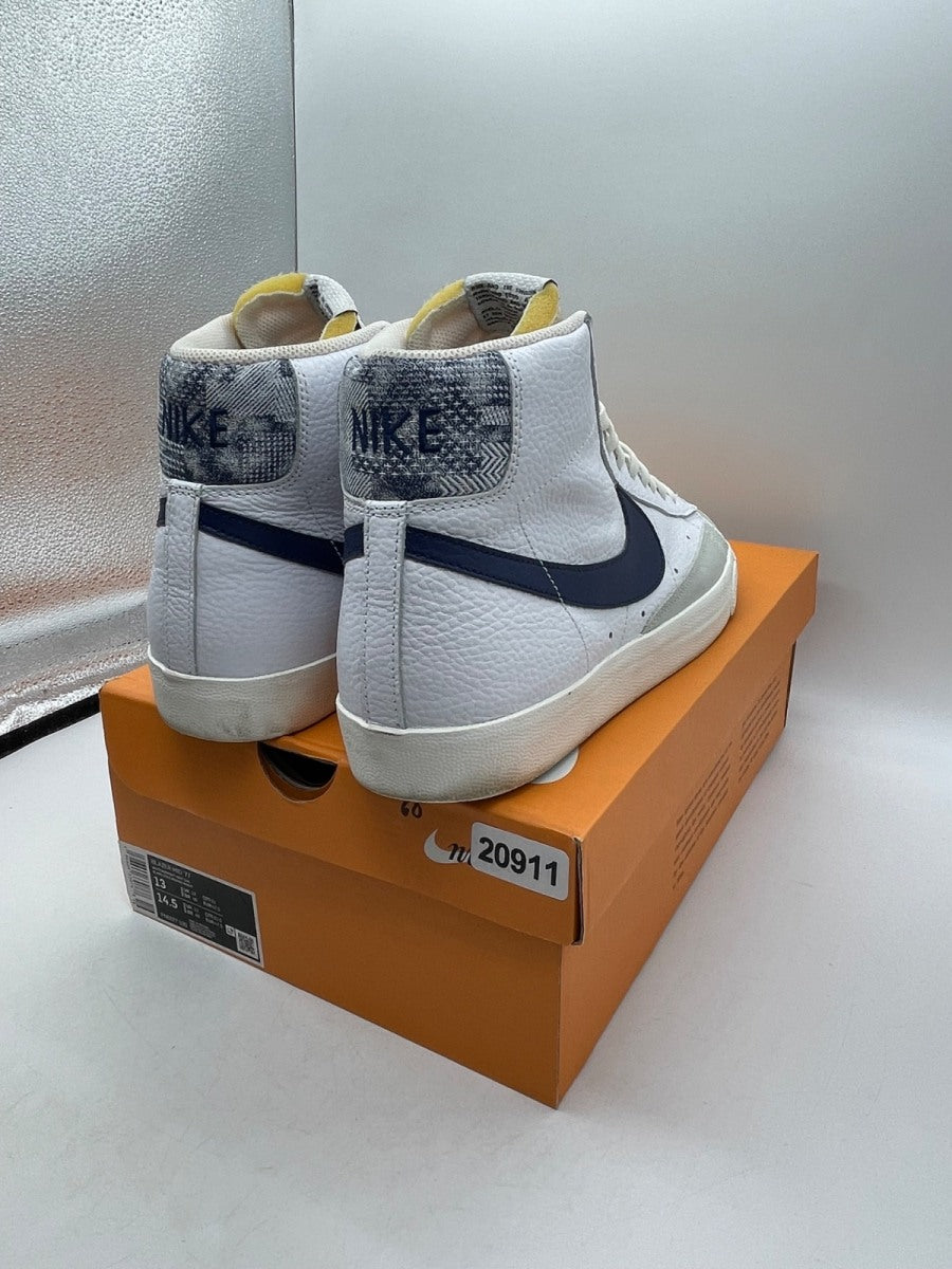 Nike Blazer Mid '77 White Midnight Navy Sail Gym Red 13 (Moderately Worn Pre-Owned) - Image 5