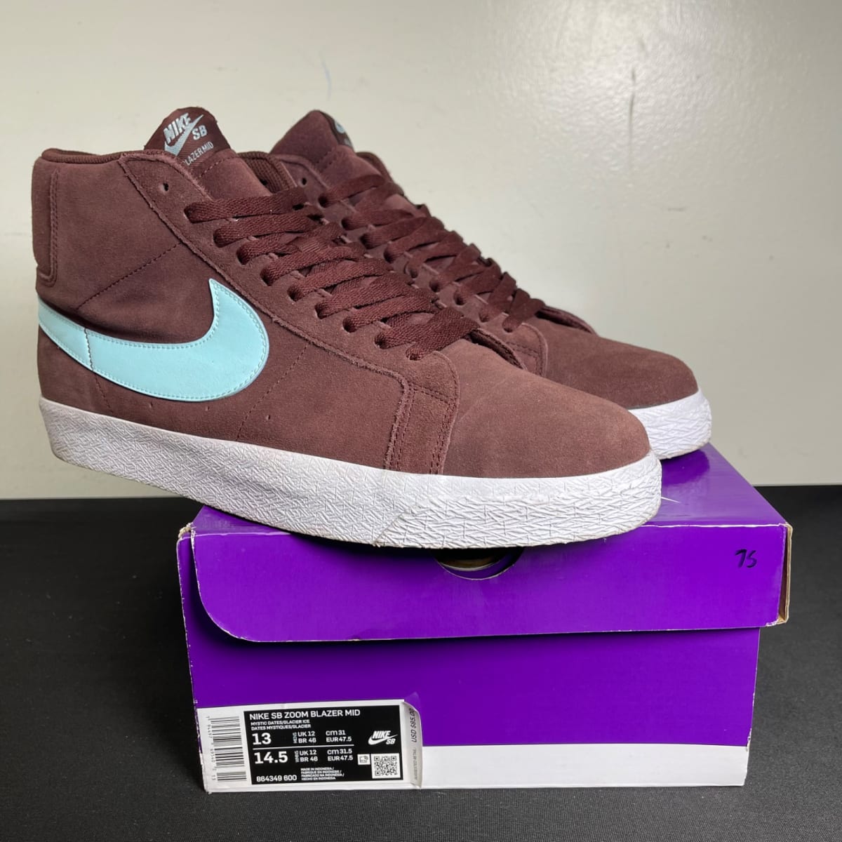 Nike Zoom Blazer Mid SB Mystic Dates Glacier Ice (Size 13) - aux