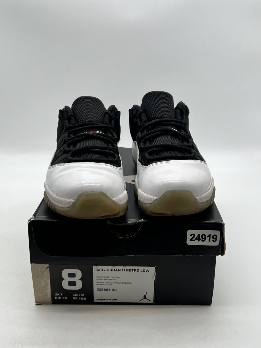 Jordan 11 Retro Low Tuxedo 8 (Moderately Worn Pre-Owned)JordanWhite/Black-True Red - Image 2