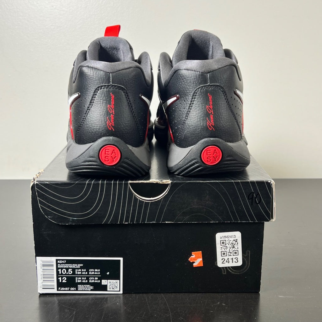 Nike KD 17 Late Night 10.5 (Lightly Worn Pre-Owned)NikeBlack/White/Iron Grey/University Red - Image 4
