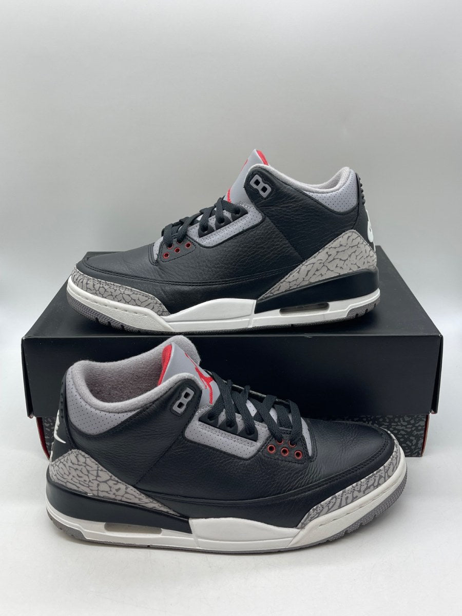 Jordan 3 Retro OG Black Cement (2024) 8 (Moderately Worn Pre-Owned)JordanBlack/Fire Red/Cement Grey/Sail - Image 1