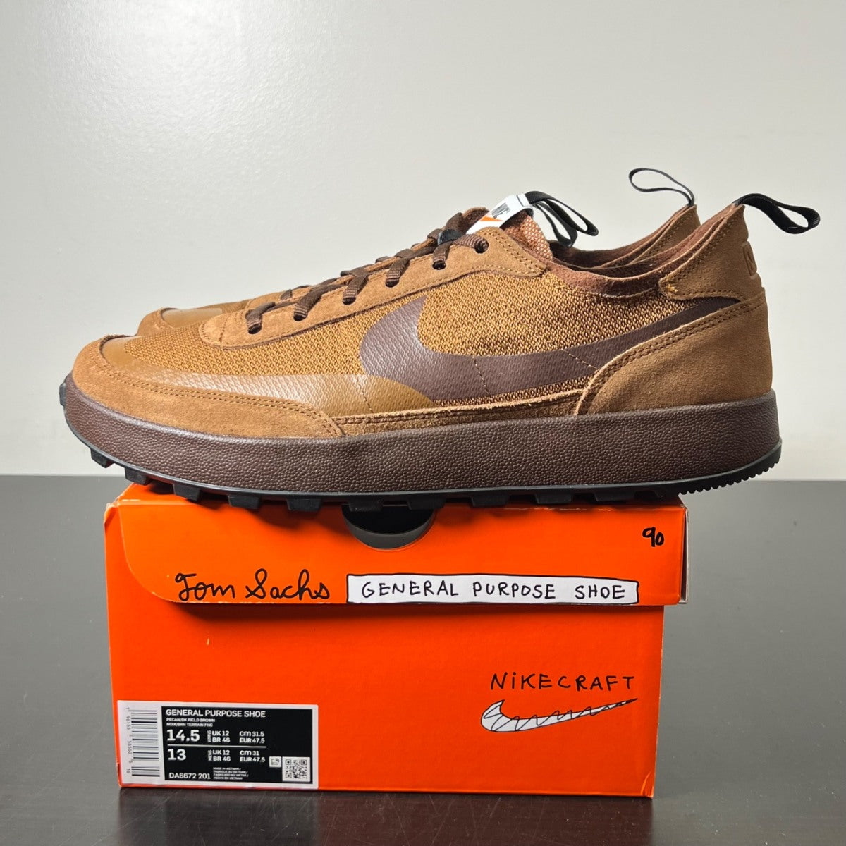 NikeCraft General Purpose Shoe Tom Sachs Field Brown 14.5W / 13M (Lightly Worn Pre-Owned)NikeCraftPecan/Dark Field Brown-Dark Field Brown - Image 2