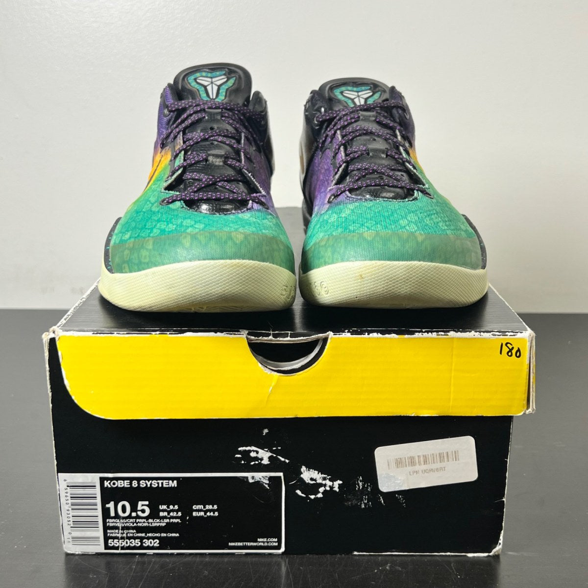 Nike Kobe 8 Easter 10.5 (Moderately Worn Pre-Owned)NikeFiberglass/Court Purple-Black-Laser Purple - Image 2
