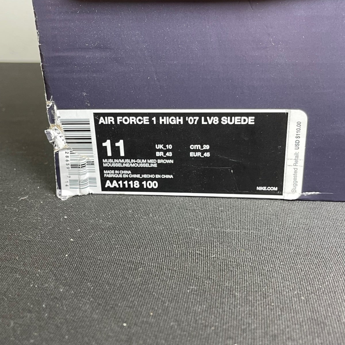 Nike Air Force 1 High '07 LV8 Suede Muslin Gum Medium Brown (Size 11) - Image 7
