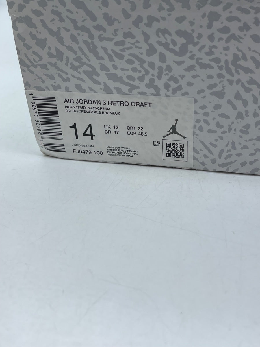 Jordan 3 Retro Craft Ivory 14 (Moderately Worn Pre-Owned) - Image 9