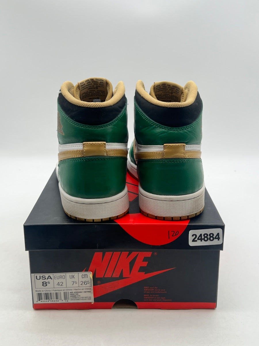 Jordan 1 OG Celtics 8.5 (Lightly Worn Pre-Owned)JordanClover/Metallic Gold/White/Black - Image 6