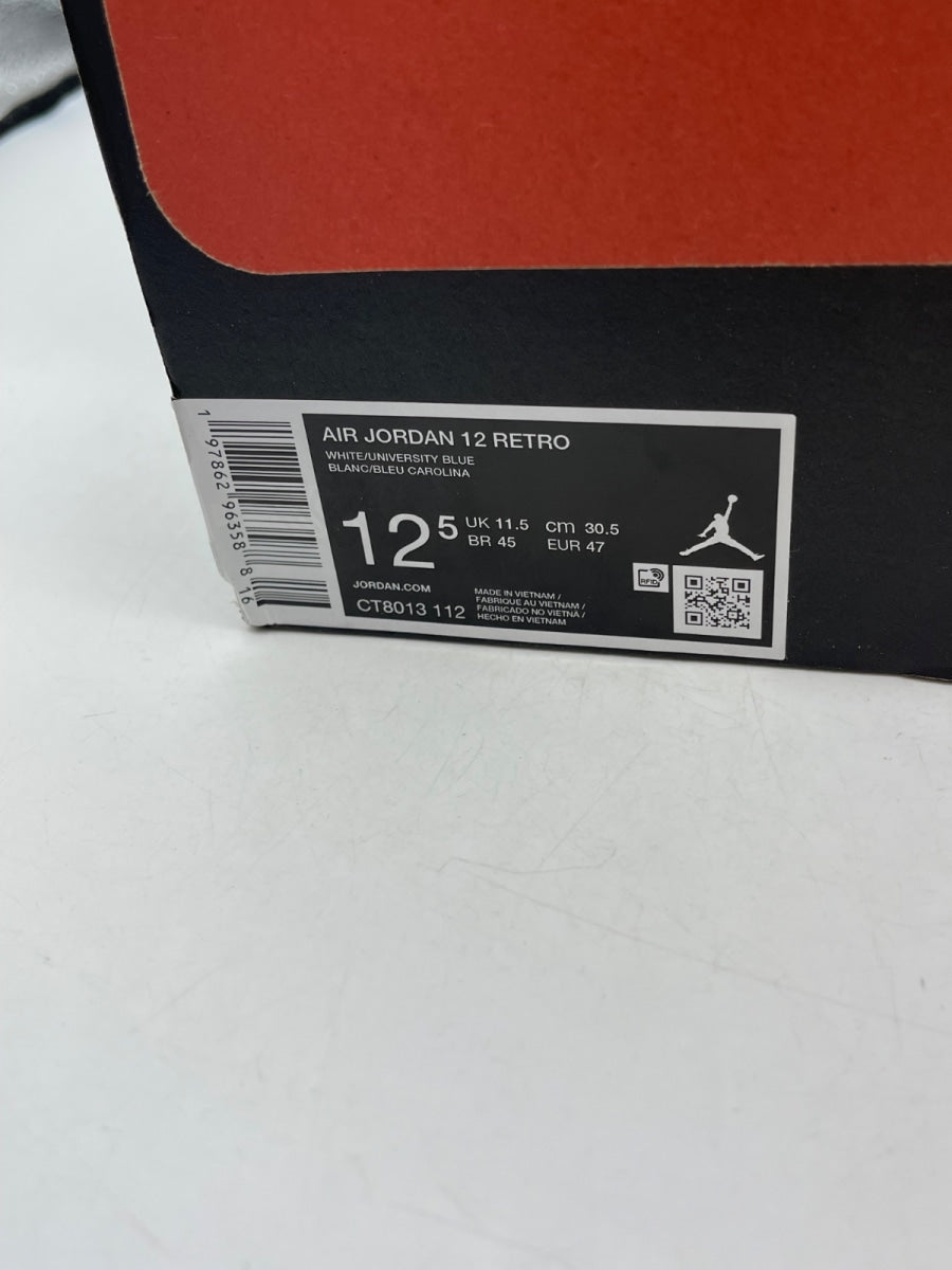 Jordan 12 Retro Melo (2025) 12.5 (Moderately Worn Pre-Owned)JordanWhite/University Blue/Metallic Silver - Image 9