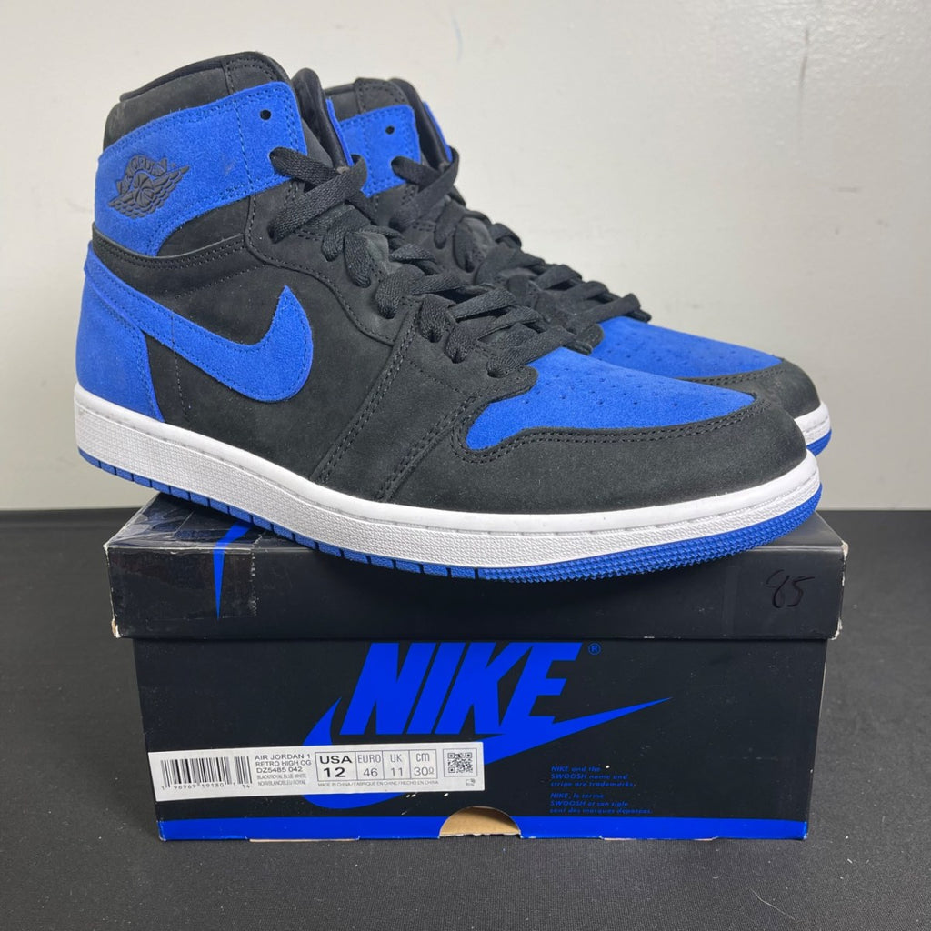 Jordan 1 Retro High OG Royal Reimagined 12 (Moderately Worn Pre-Owned)JordanBlack/Royal Blue/White - Image 1