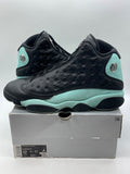 Jordan 13 Retro Black Island Green 12 (Moderately Worn Pre-Owned) - Image 1