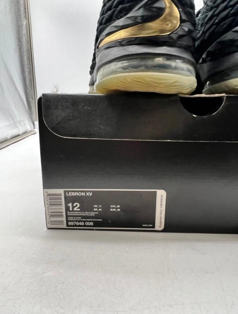 Nike LeBron 15 Black Gold 12 (Lightly Worn Pre-Owned)NikeBlack/Black-Metallic Gold - Image 6