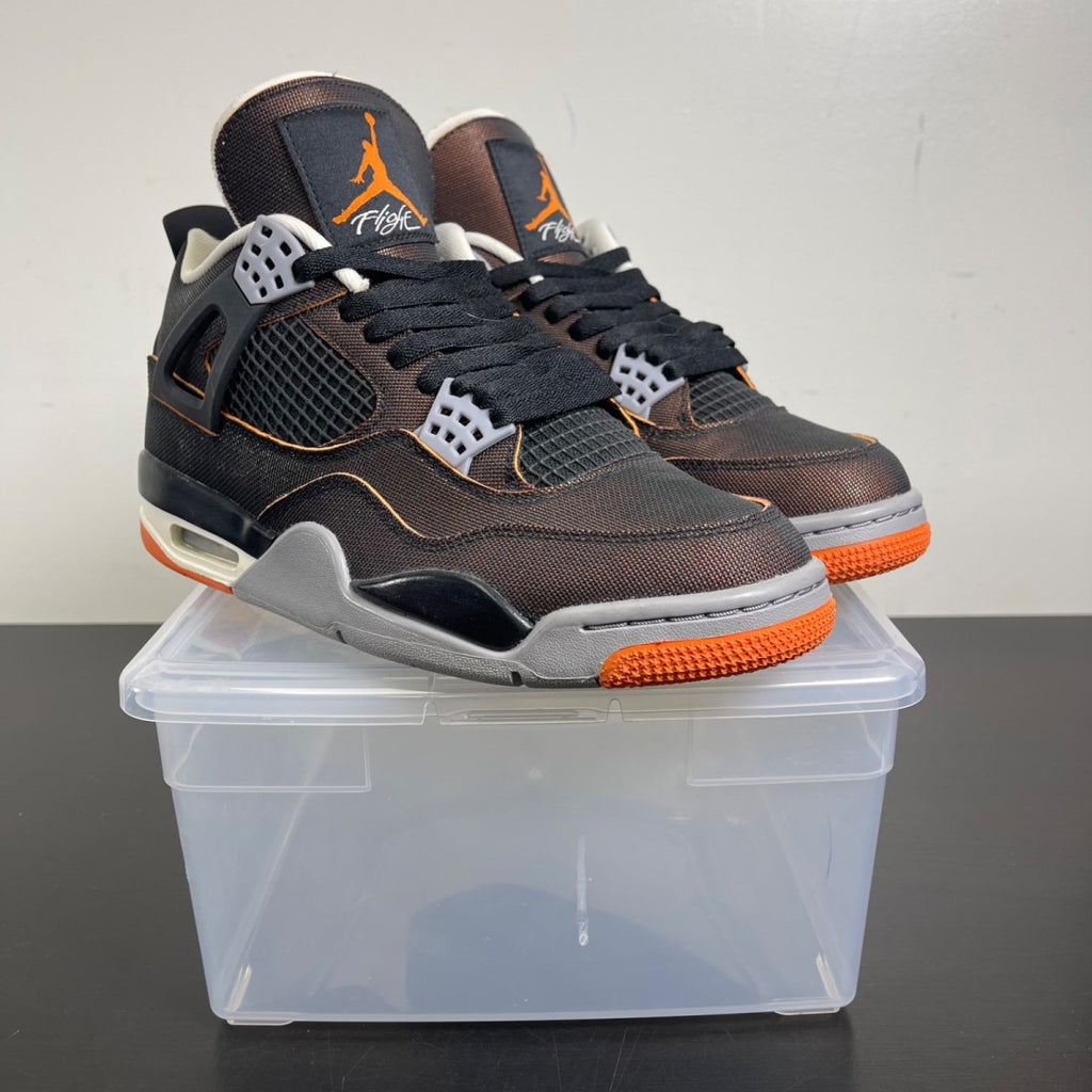 Jordan 4 Retro Starfish (Women's) 10W (Moderately Worn Pre-Owned)JordanSail/Black-Starfish-Light Smoke Grey - Image 1