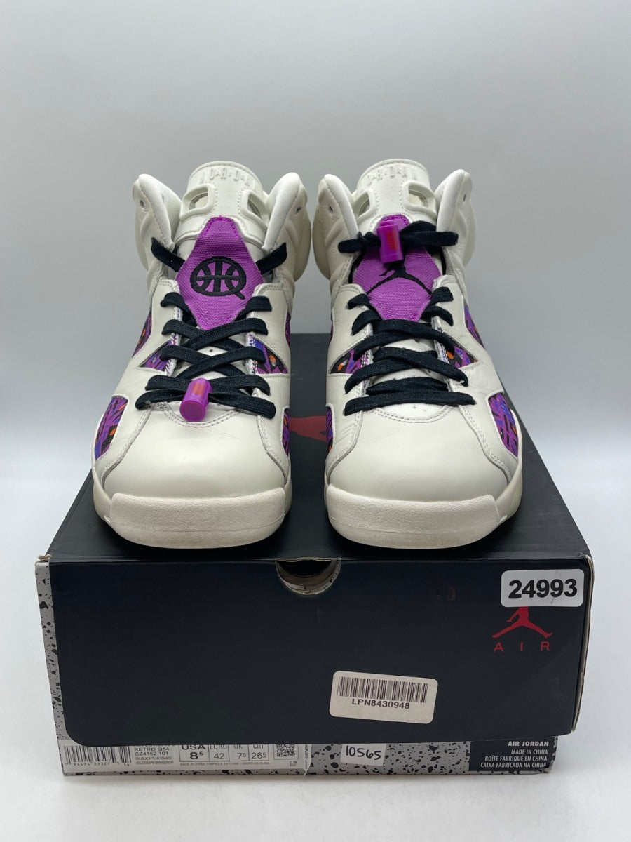 Jordan 6 Retro Quai 54 (2020) 8.5 (Moderately Worn Pre-Owned)JordanSail/Black-Team Orange-Racer Blue - Image 2