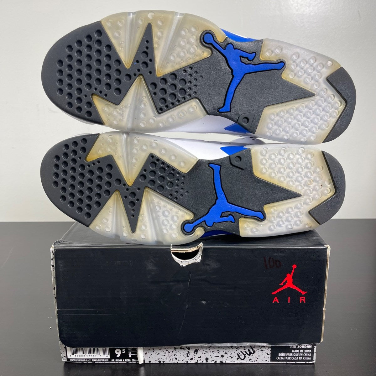Jordan 6 Retro Sport Blue (2014) 9.5 (Moderately Worn Pre-Owned)JordanWhite/Sport Blue-Black - Image 5
