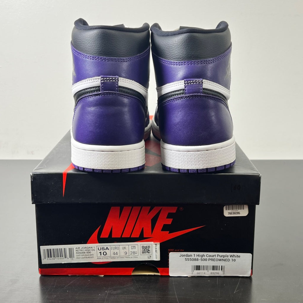Jordan 1 Retro High Court Purple White 10 (Lightly Worn Pre-Owned)JordanCourt Purple/White-Black - Image 4