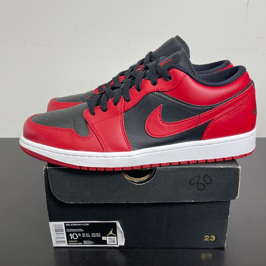 Jordan 1 Low Reverse Bred 10.5 (Moderately Worn Pre-Owned)JordanGym Red/Black-Gym Red-White - Image 3