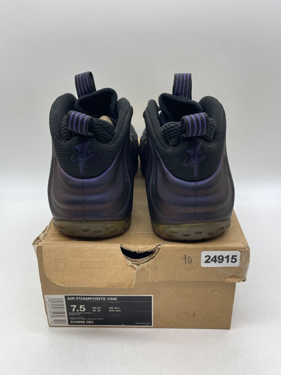 Nike Air Foamposite One Eggplant 7.5 (Moderately Worn Pre-Owned)NikeBlack/Varsity Purple - Image 3