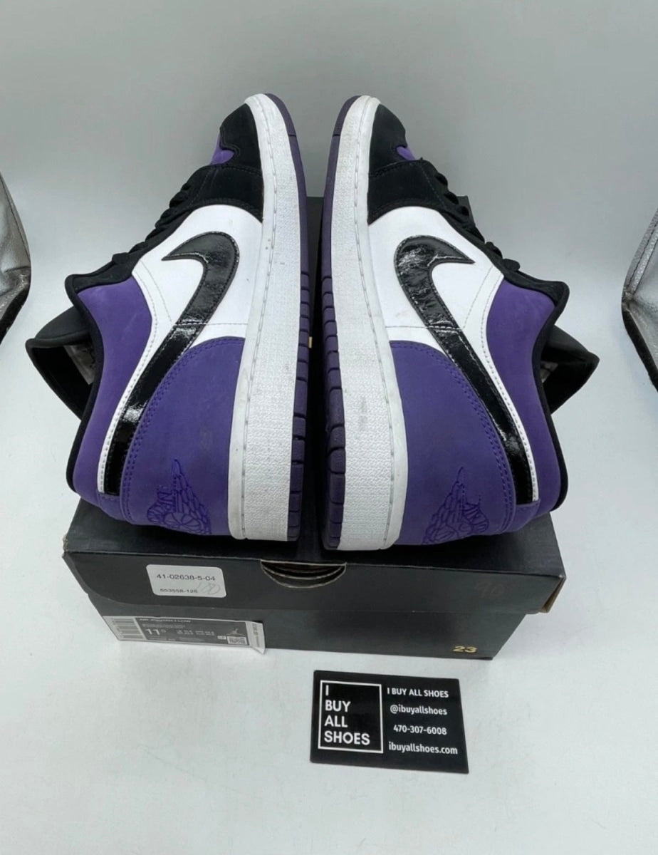 Jordan 1 Low Court Purple 11.5 (Lightly Worn Pre-Owned)JordanWhite/Black-Court Purple - Image 4