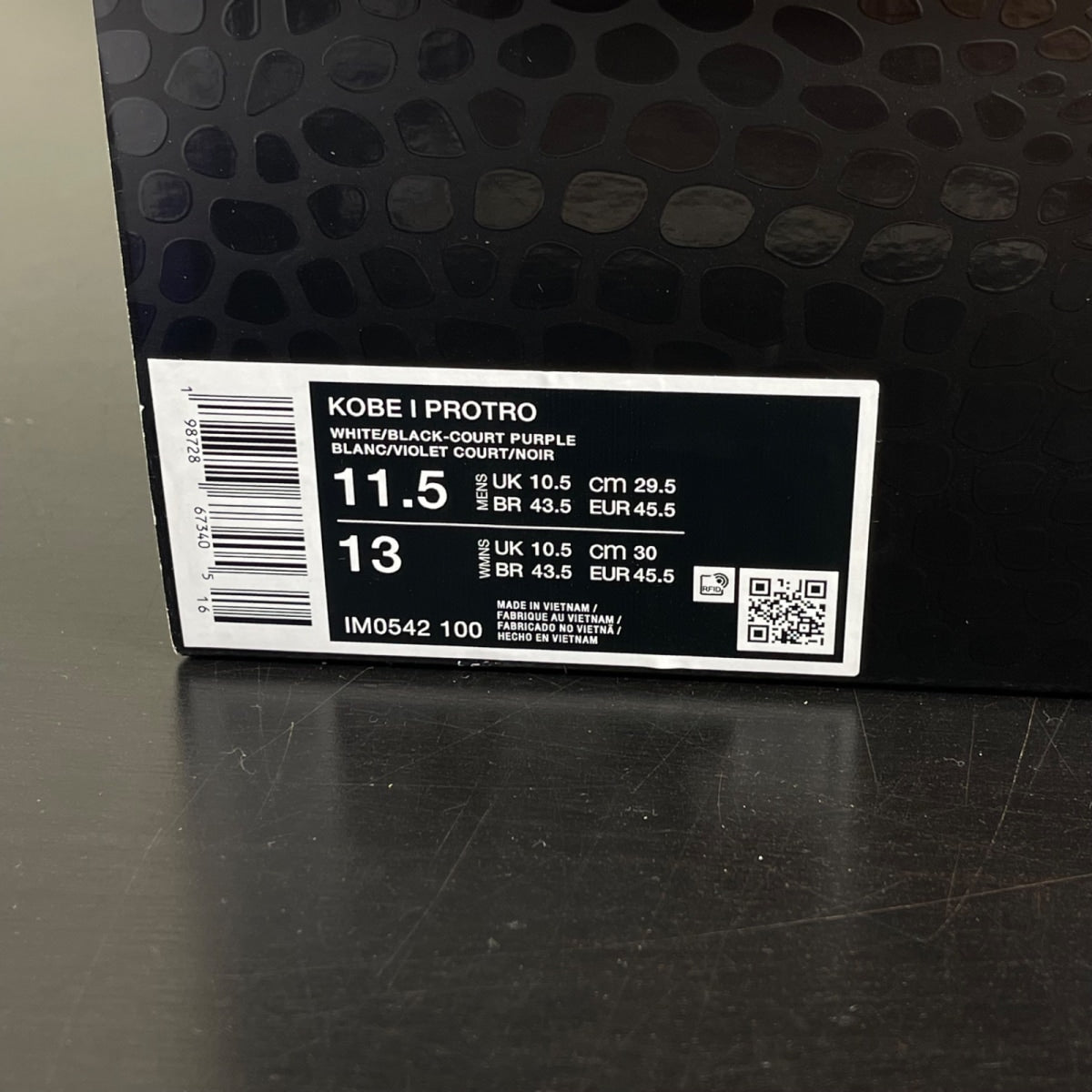 Nike Kobe 1 Protro 81 Pt Game (2026) 11.5 (Moderately Worn Pre-Owned)NikeWhite/Black/Court Purple - Image 7