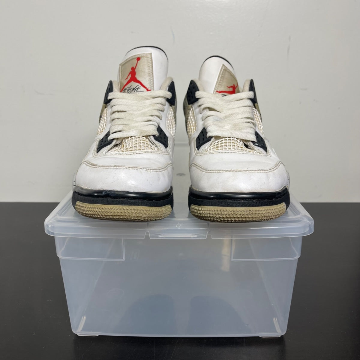 Jordan 4 Retro White Cement (2016) 8 (Heavily Worn Pre-Owned)JordanWhite/Fire Red-Black-Tech Grey - Image 2