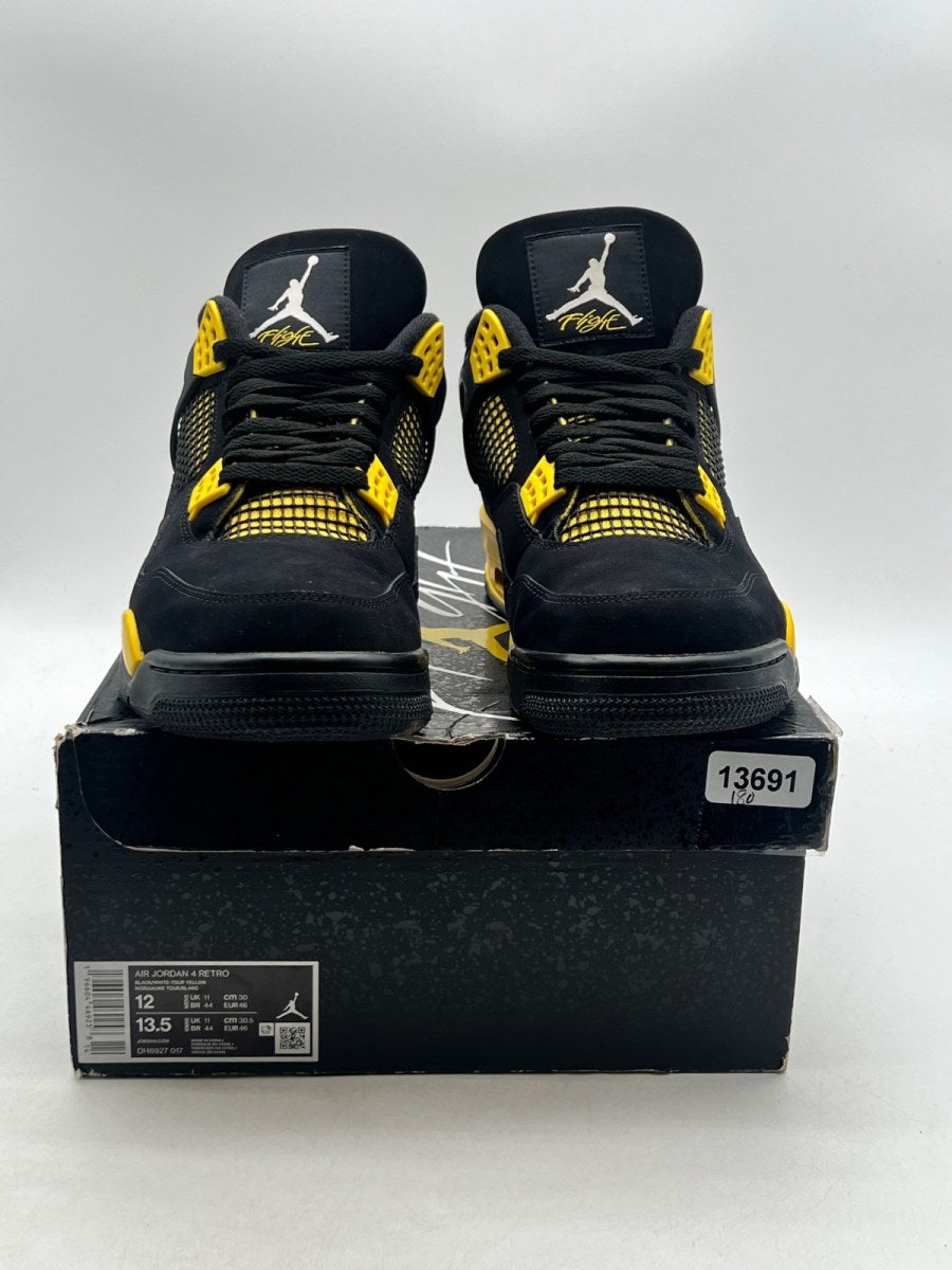 Jordan 4 Retro Thunder (2023) 12 (Lightly Worn Pre-Owned)JordanBlack/Tour Yellow - Image 2