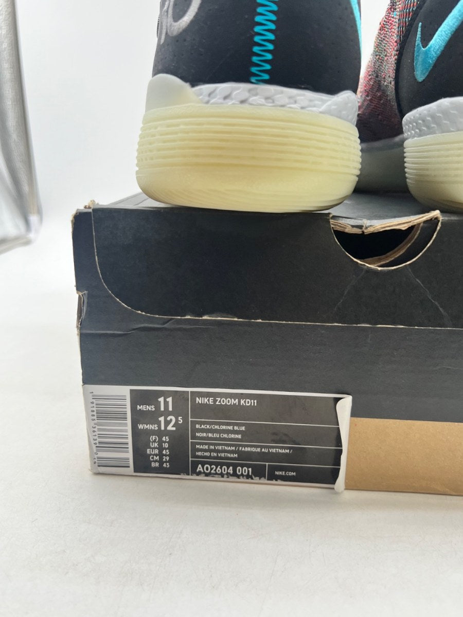 Nike KD 11 Multi-Color 11 (Lightly Worn Pre-Owned)NikeBlack/Chlorine Blue-Persian Violet - Image 4