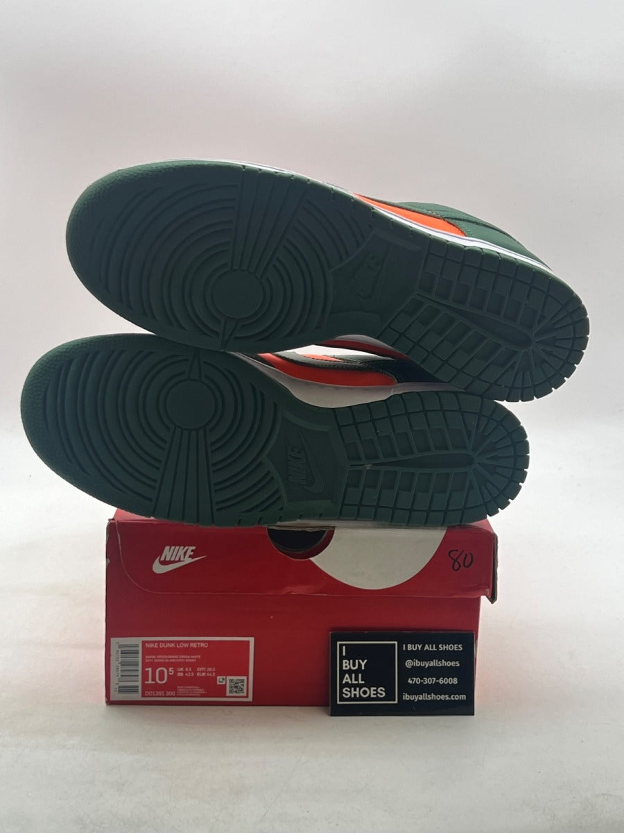 Nike Dunk Low Retro Miami Hurricanes 10.5 (Lightly Worn Pre-Owned) - Image 8