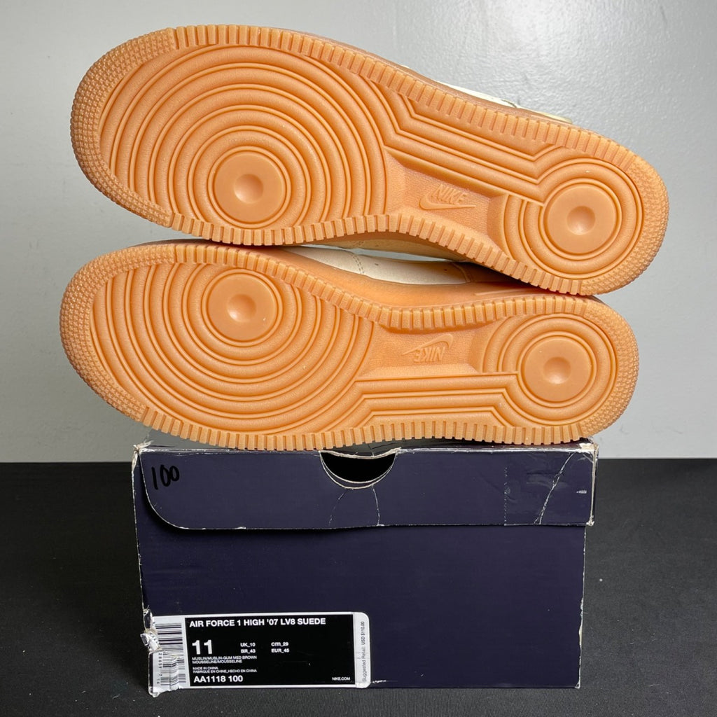 Nike Air Force 1 High '07 LV8 Suede Muslin Gum Medium Brown (Size 11) - Image 5
