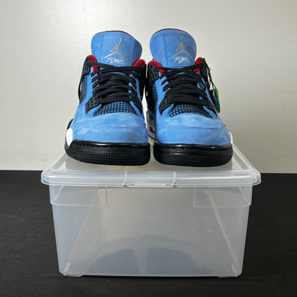 Jordan 4 Retro Travis Scott Cactus Jack 10 (New Pre-Owned)JordanUniversity Blue/Black-Varsity Red - Image 2