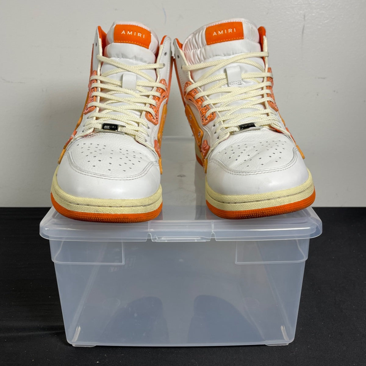 AMIRI Skel Top Hi Bandana White Orange 45 (Moderately Worn Pre-Owned)AMIRIWhite/Orange - Image 2