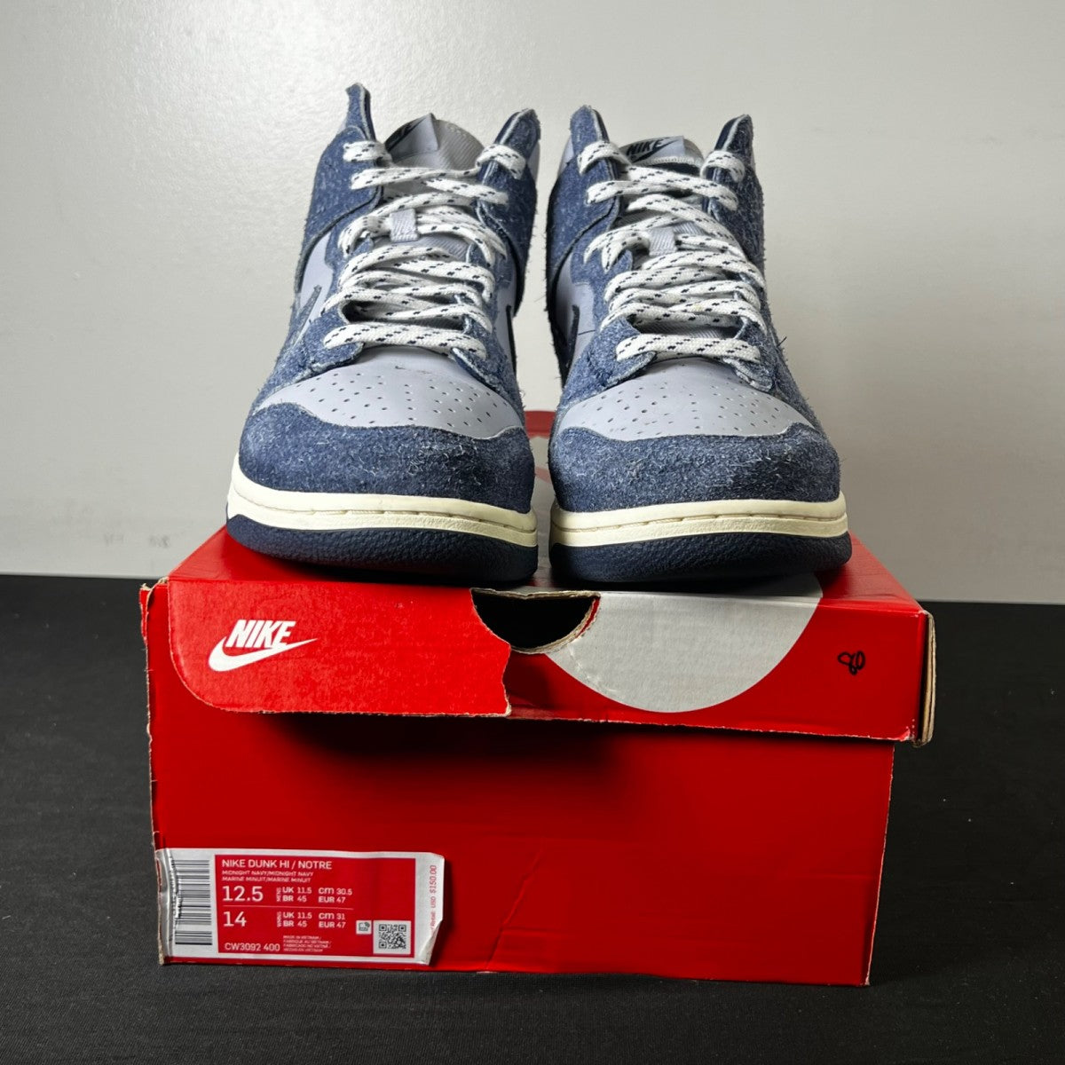 Nike Dunk High AB Notre Midnight Navy 12.5 (Lightly Worn Pre-Owned)NikePearl White/Blue Void-Grand Purple - Image 2