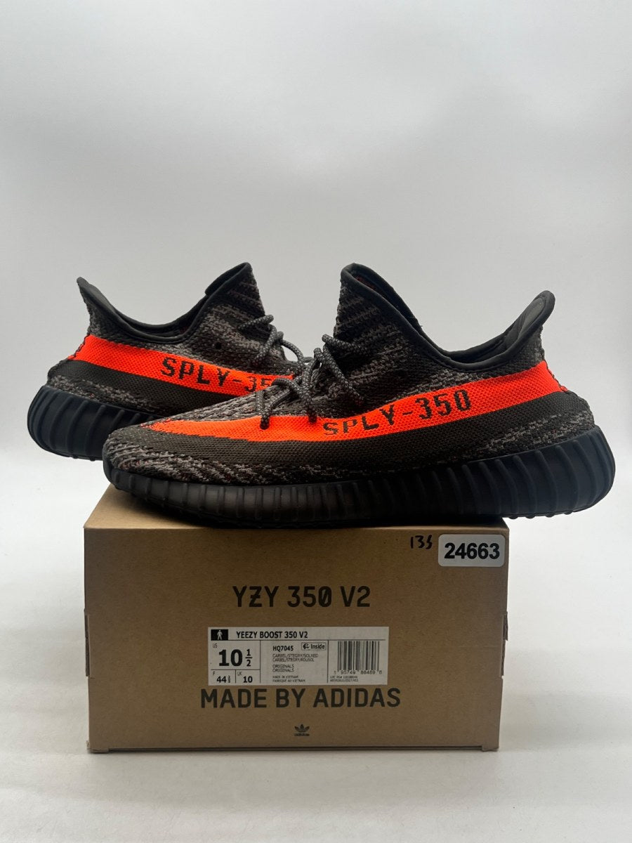 adidas Yeezy Boost 350 V2 Carbon Beluga 10.5 (Lightly Worn Pre-Owned)adidasCarbon Beluga/Steeple Grey/Solar Red - Image 1
