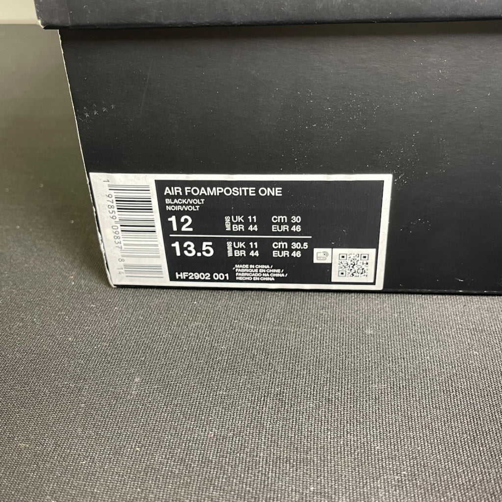 Nike Air Foamposite One Black Volt (Size 12) - aux