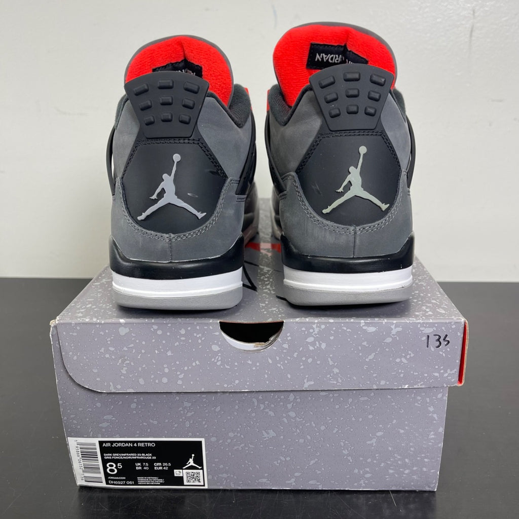 Jordan 4 Retro Infrared 8.5 (Moderately Worn Pre-Owned)JordanDark Grey/Infrared 23-Black-Cement Grey - Image 4