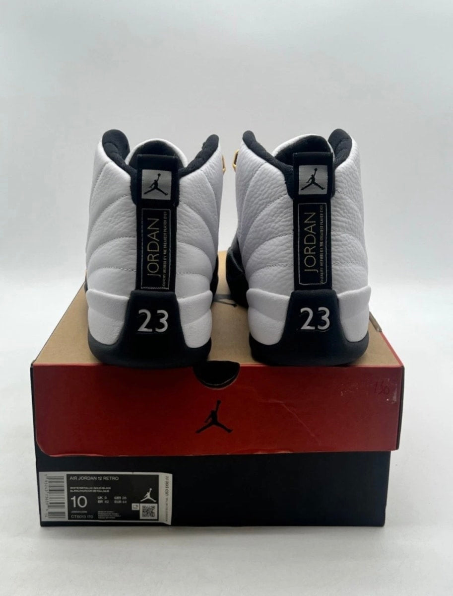Jordan 12 Retro Royalty Taxi 10 (Lightly Worn Pre-Owned)JordanWhite/Black-Metallic Gold - Image 3