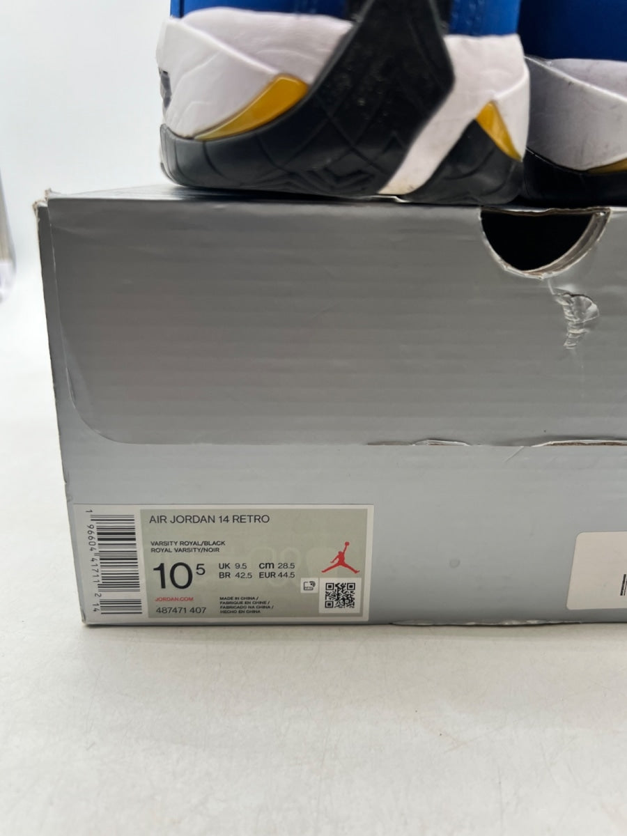 Jordan 14 Retro Laney (2023) 10.5 (Lightly Worn Pre-Owned)JordanVarsity Royal/Black-Varsity Maize-White - Image 6