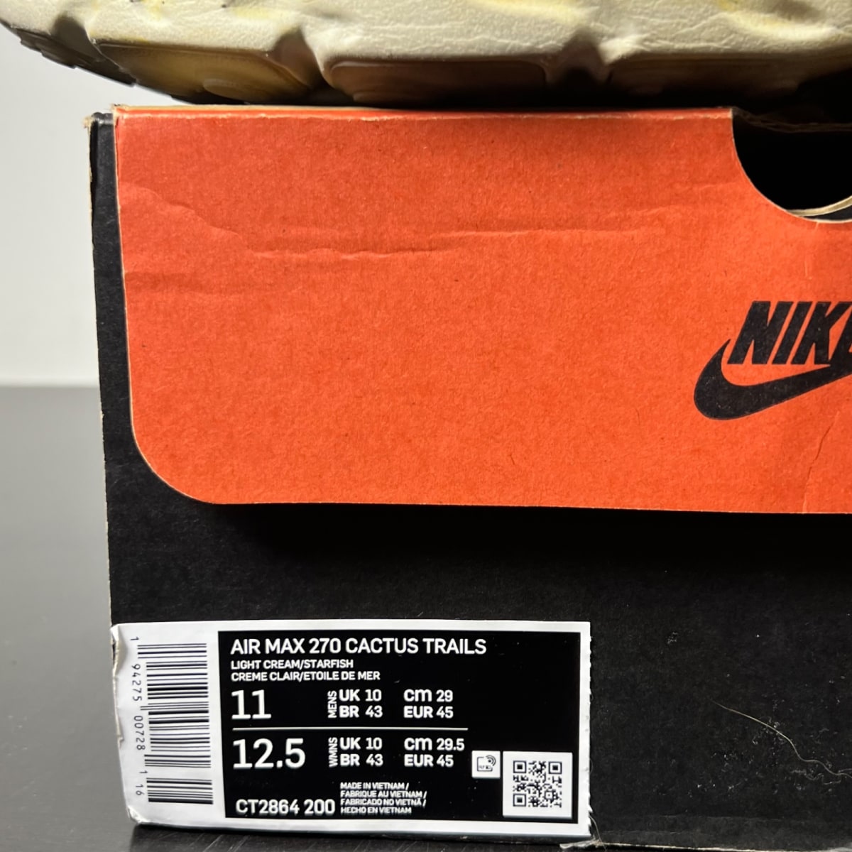 Nike Air Max 270 React ENG Travis Scott Cactus Trails 11 (Lightly Worn Pre-Owned)NikeLight Cream/Dark Hazel-Mica Green-Starfish - Image 4