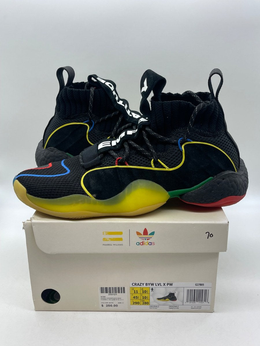 adidas Crazy BYW X Pharrell Gratitude and Empathy 11 (Moderately Worn Pre-Owned)adidasBlack/Multi-Color - Image 1