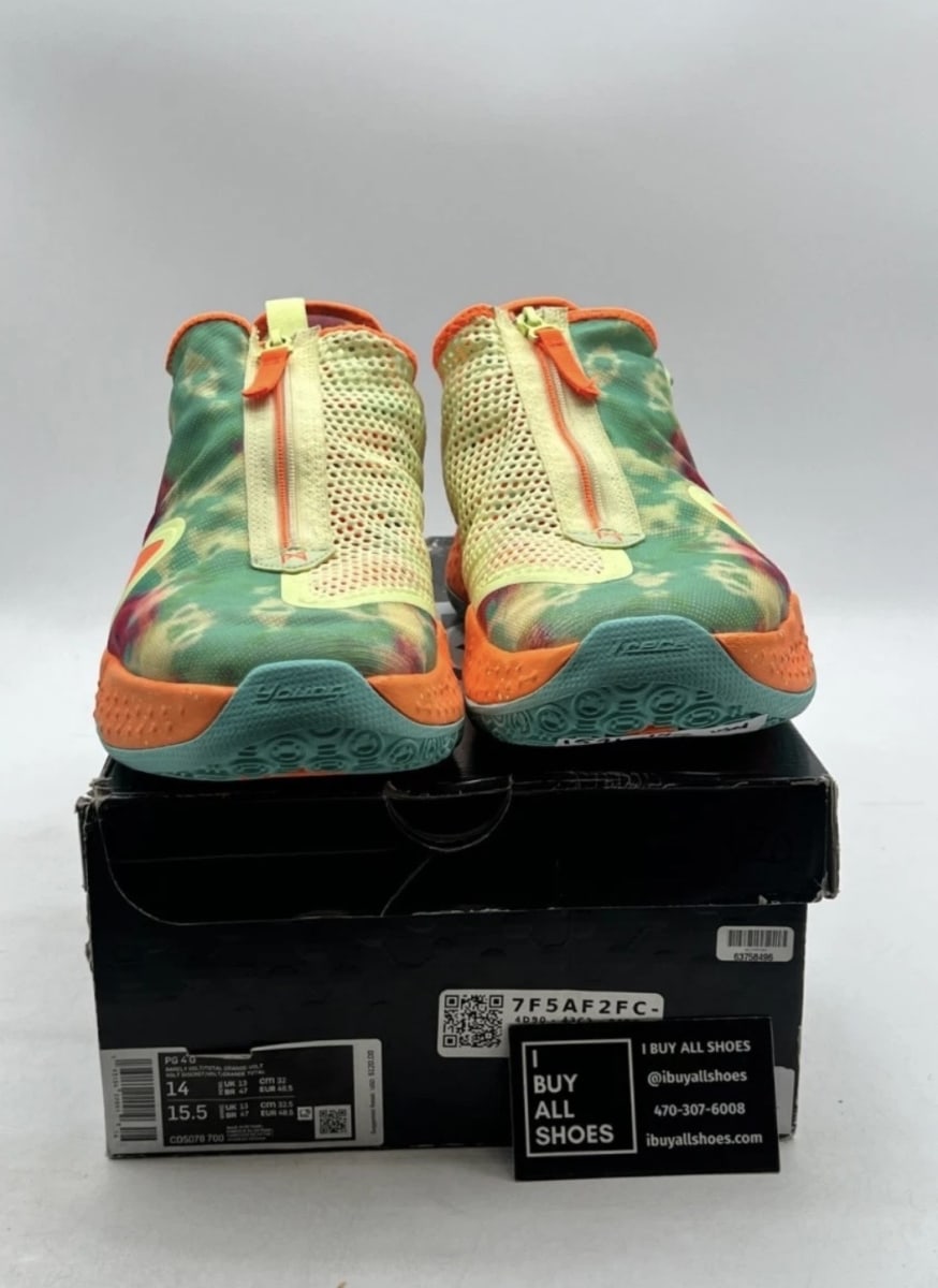Nike PG 4 Gatorade All-Star (2020) 14 (Lightly Worn Pre-Owned)NikeBarely Volt/Volt-Photo Blue-Total Orange - Image 2
