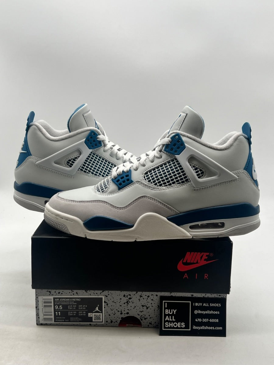 Jordan 4 Retro Military Blue (2024) 9.5 (Lightly Worn Pre-Owned) - Image 1