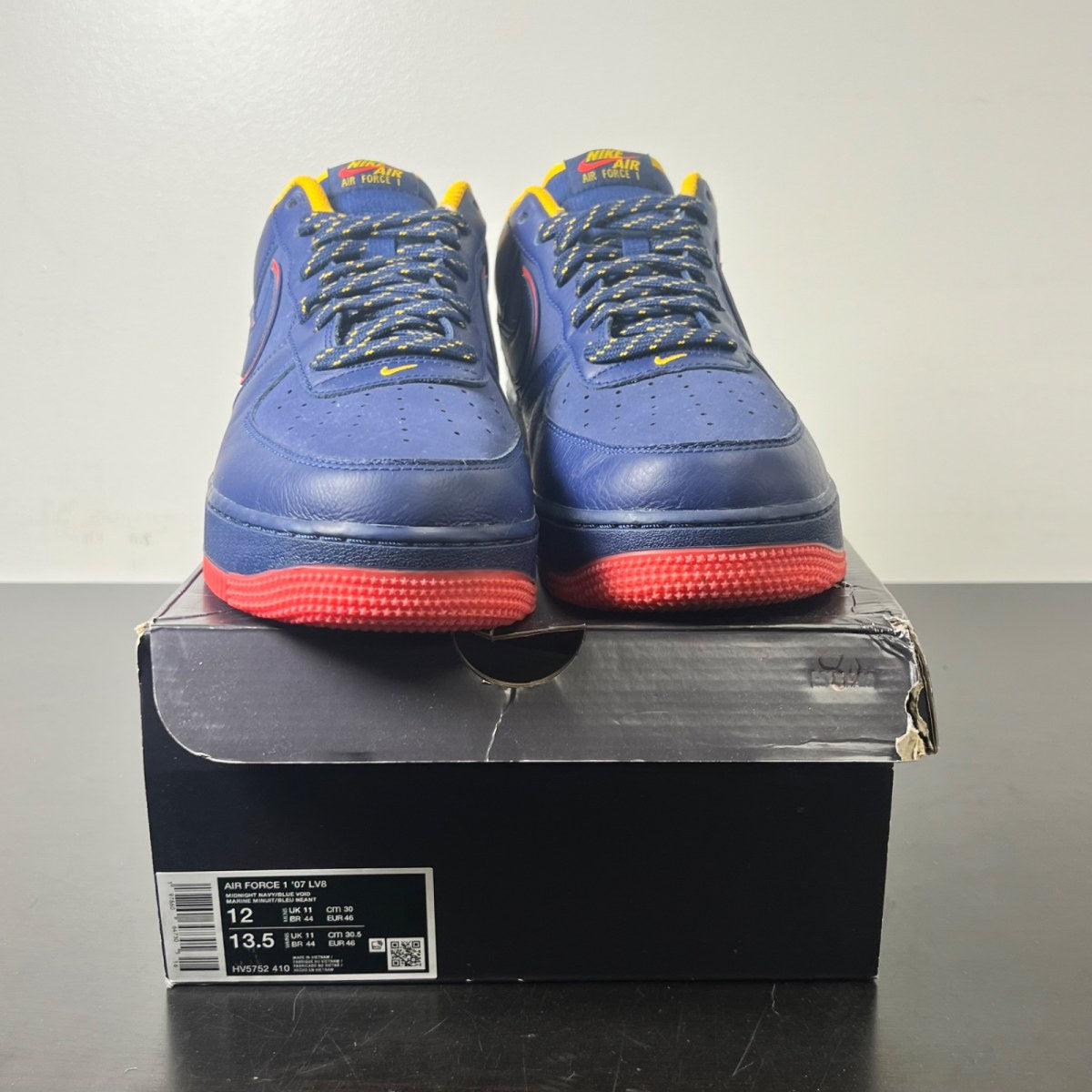 Nike Air Force 1 Low Retro Lettering 12 (Lightly Worn Pre-Owned)NikeNavy/Red/Gold - Image 2