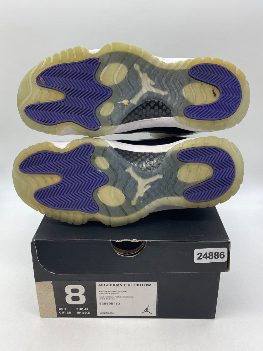 Jordan 11 Retro Low Concord 8 (Moderately Worn Pre-Owned)JordanWhite/Black-Concord - Image 7