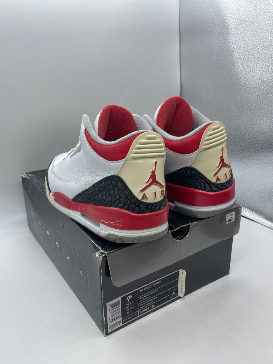 Jordan 3 Retro Fire Red (2007) 9.5 (Moderately Worn Pre-Owned)JordanWhite/Fire Red-Cement Grey - Image 4