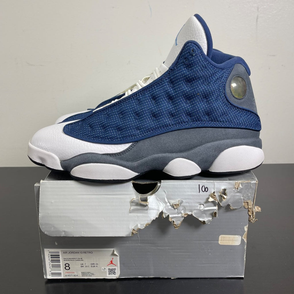 Jordan 13 Retro Flint (2020) 8 (Moderately Worn Pre-Owned)JordanNavy/Flint Grey-White-University Blue - Image 3