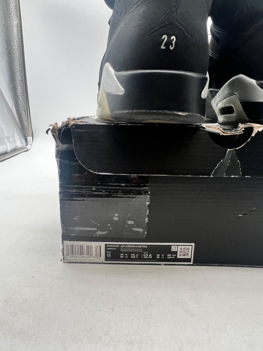 Jordan 6 Retro Chrome 11 (Moderately Worn Pre-Owned)JordanBlack/Black/Metallic Silver - Image 4