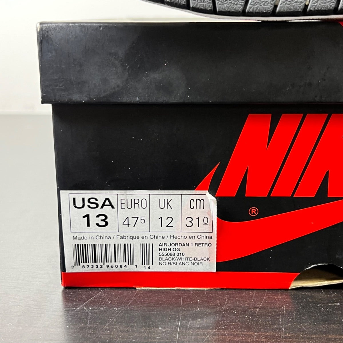 Jordan 1 Retro Black White (2014) 13 (Lightly Worn Pre-Owned)JordanBlack/White-Black - Image 6