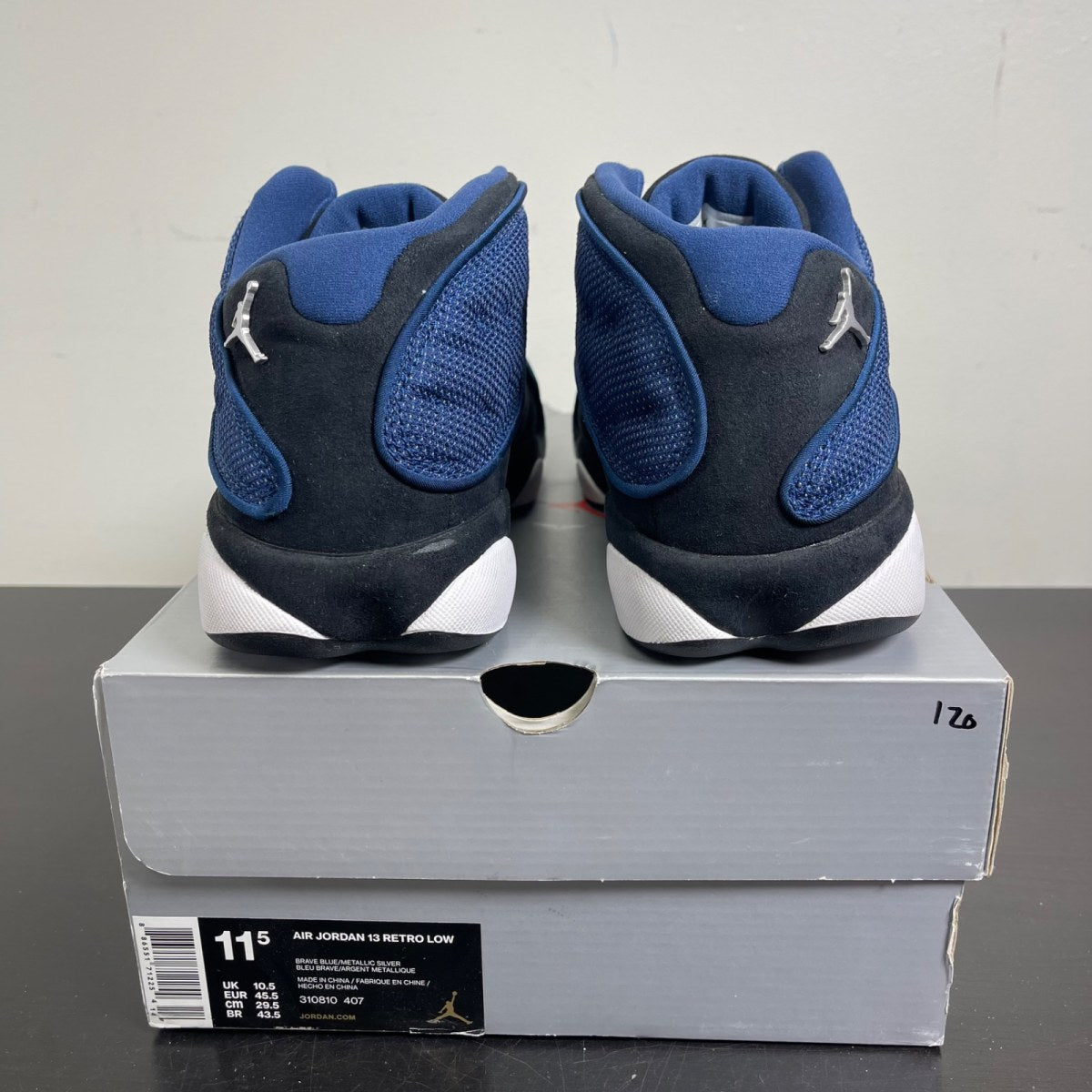 Jordan 13 Retro Low Brave Blue 11.5 (Moderately Worn Pre-Owned)JordanBrave Blue/Metallic Silver-Black - Image 4