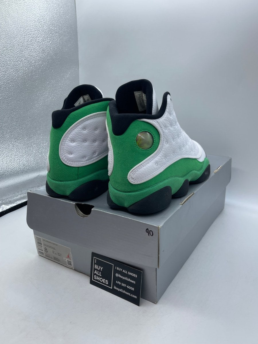 Jordan 13 Retro White Lucky Green 8 (Moderately Worn Pre-Owned) - Image 5